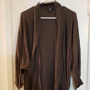 Womens plus size brown open cardigan